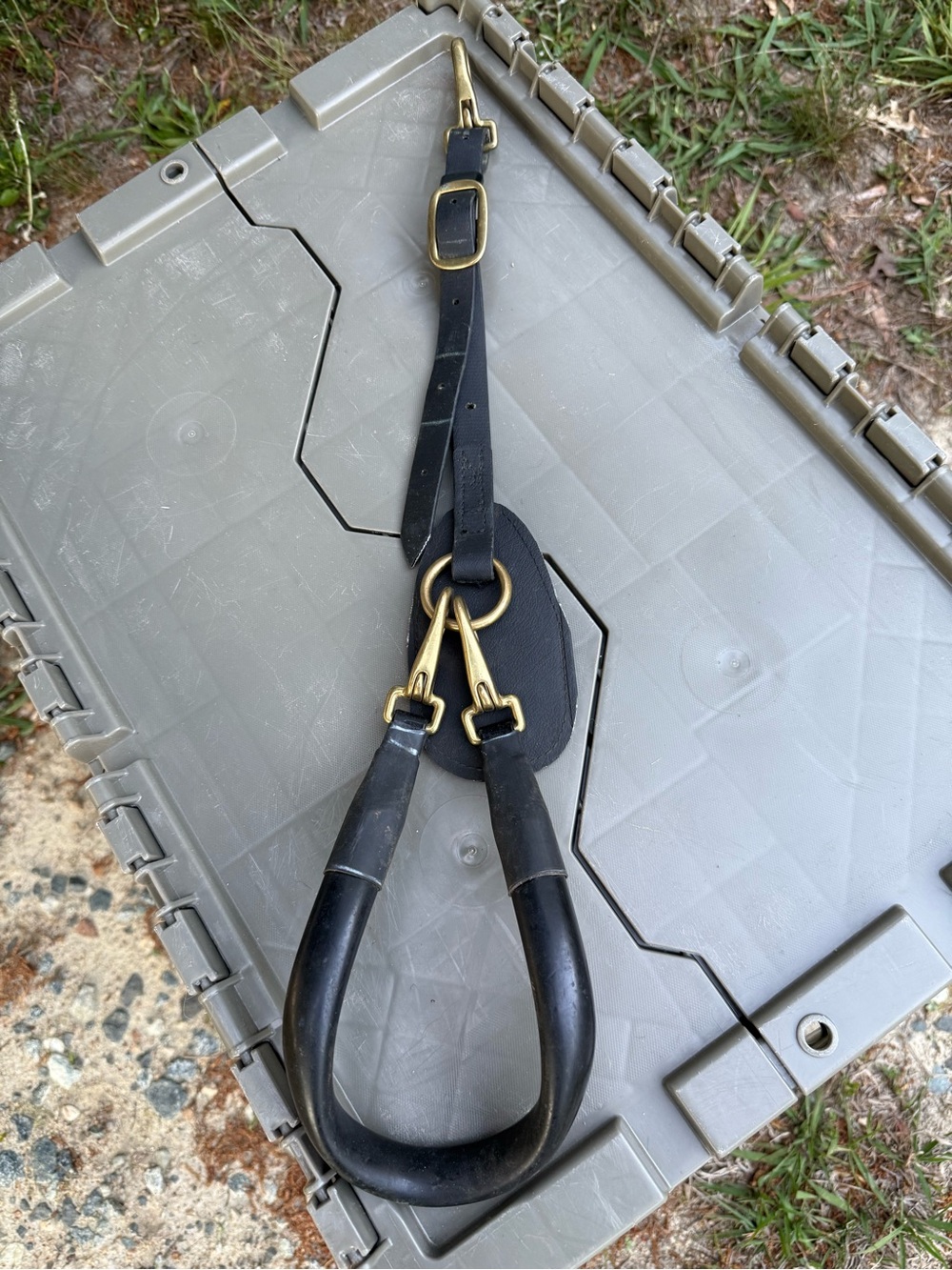 Black Horse CRUPPER with Brass Hardware Biothane horse size